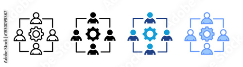 Collaboration icon set multiple style collection