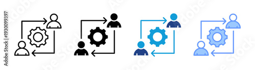 Job Rotation icon set multiple style collection