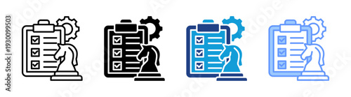 Strategic Planning icon set multiple style collection