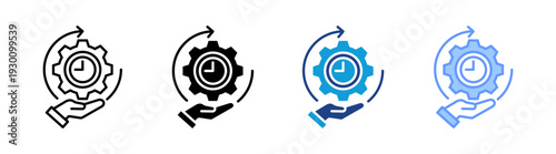 Time Management icon set multiple style collection