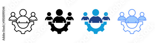 Leadership icon set multiple style collection