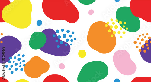 Abstract Colorful Organic Shapes Pattern Design.