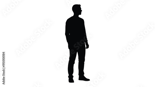 A man standing in a neutral position isolated on white background, Vector