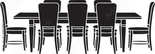 Black and white dining table with six chairs furniture