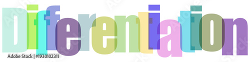 Canvas Print Colorful and creative representation of the word differentiation
