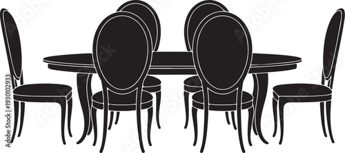 Black dining table with six chairs furniture round table