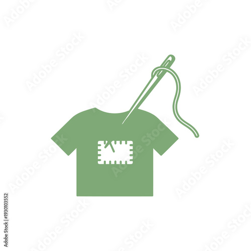 Shirt with Microchip Patch and Needle for Medical Implant Concept