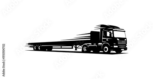 Flatbed Truck Transport Vector Illustration