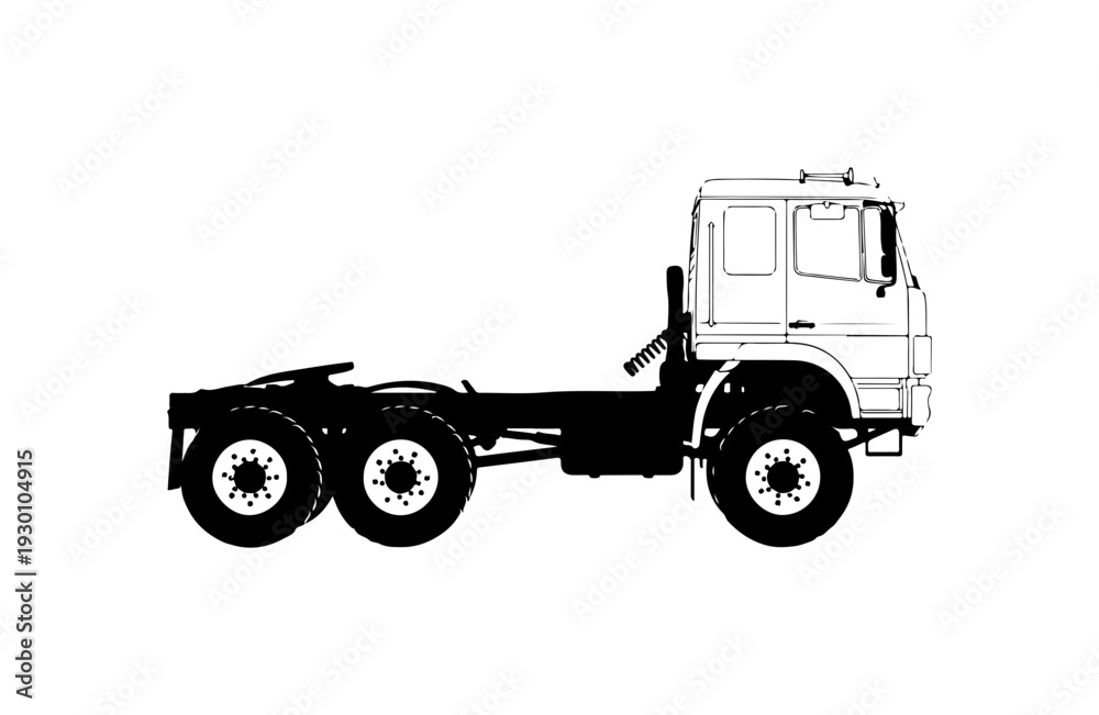 Fototapeta premium Heavy-Duty Truck Chassis Vector Illustration
