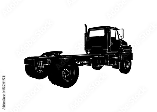 Heavy Duty Truck Chassis Vector Illustration