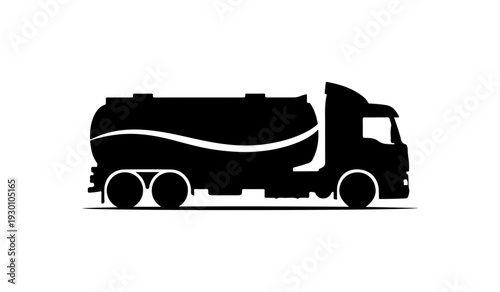 Black Tanker Truck Vector Illustration