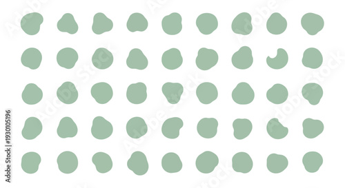 Collection of Irregularly Shaped Green Organic Forms.