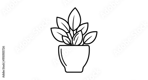 Minimalist houseplant icon representing nature indoors and growth in a modern style