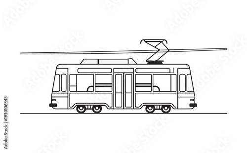 Vector illustration of a modern city tram or trolleybus