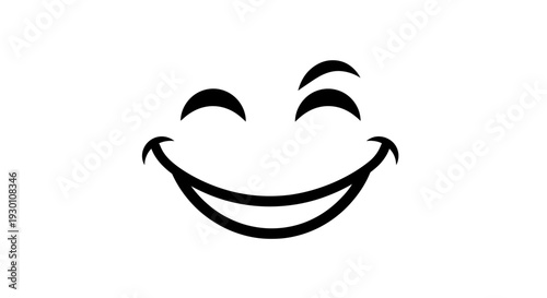 Joyful and mischievous facial expression illustration with a happy winking gesture cartoon