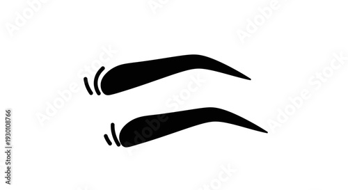 Stylized graphic representation of human eyebrows for beauty and cosmetic design projects