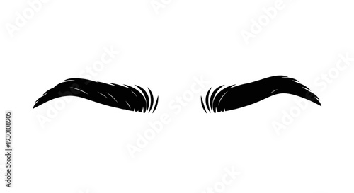 Stylized black male eyebrows digital vector illustration isolated on a clean white background