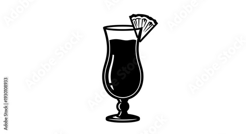 Refreshing tropical beverage served in an elegant hurricane glass with a decorative fruit garnish