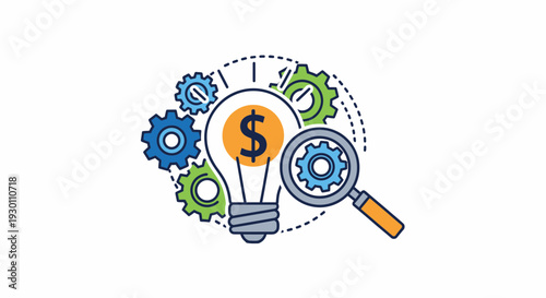 Conceptual illustration of financial innovation and business development