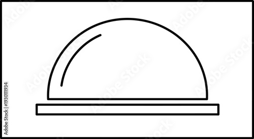 Food cloche icon on a plate in simple outline