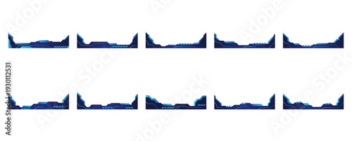 Abstract Modern Geometric Tech Border Set