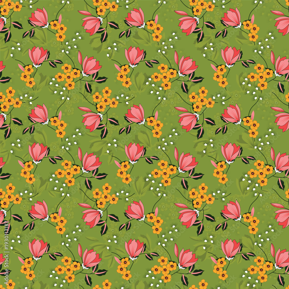Fototapeta premium Seamless allover Digital Textiles Designs flowers Allover Designs Floral and Geometrical Patterns Textures, Illustrations Motifs and Abstract