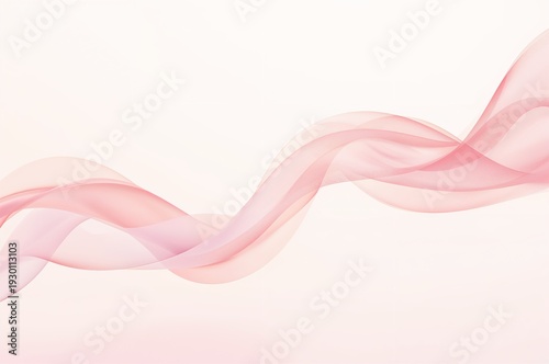 Graceful Pink Abstract Waves with Translucent Gradients, Soft Flowing Design.