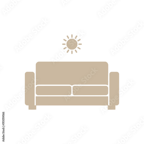 Living Room Sofa with Sunlight Illustration