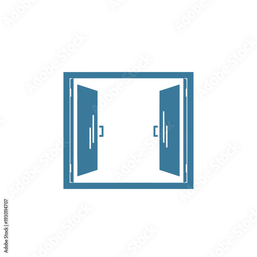 Open Doors Window Frame in Square Emblem