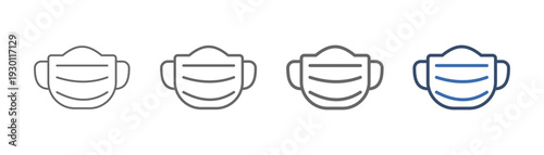
outline icon set face mask with face mask design