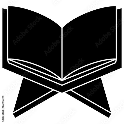 Open Quran on a Stand Logo Icon
