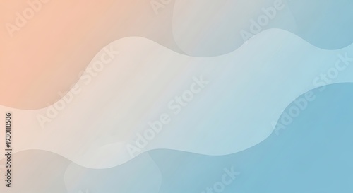 Gentle gradients of peach and blue blend seamlessly, creating fluid, soft shapes against a neutral backdrop. Elegant and calm