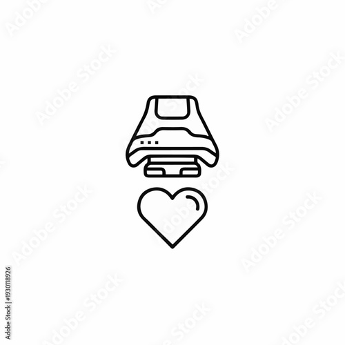 Illustration of futuristic vehicle and heart symbol concept, depicting innovation and care. 