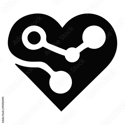 Abstract digital heart symbolizing the connection between dental and cellular health, representing a holistic approach to well-being and scientific research