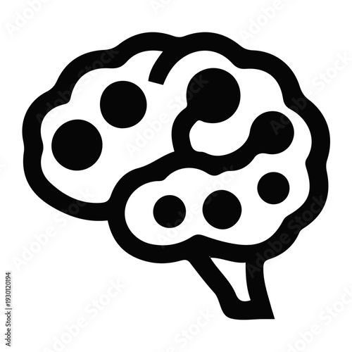 Clean line art brain icon for concepts of intelligence, thought, and scientific inquiry crucial for research into dental and cellular health advancements