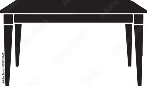 Black table with tapered legs furniture