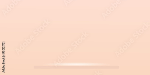 Pink studio room. Limbo light beige background. Abstract 3d backdrop for product presentation. Minimal wall scene. Showcase, promotion display. Vector stage mockup illustration