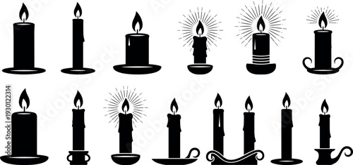 Set of black silhouettes showing human life cycle from baby and child to adult and elderly for aging process designs,