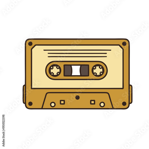 retro audio cassette tape illustration vintage 80s music object