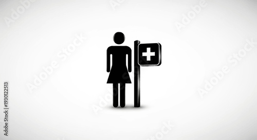 Professional vector illustration depicting female medical services and healthcare information