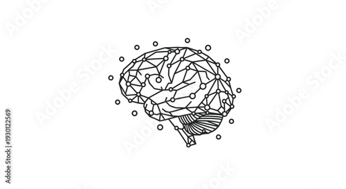 Complex digital brain illustration symbolizing advanced artificial intelligence and neural