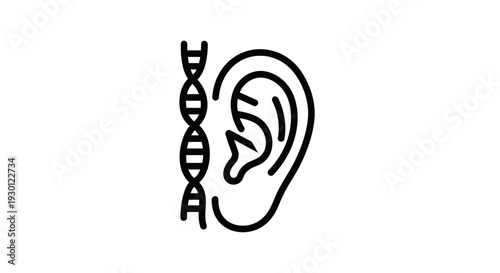 Genetic Influence on Human Hearing Organ Icon Illustrating Hereditary Factors in Auditory Health