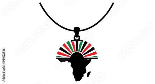 Stylized pendant celebrating profound African heritage and unity with vibrant continental imagery