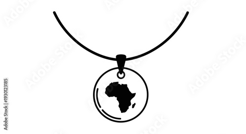 Elegant minimalist necklace featuring an iconic African continent map pendant design