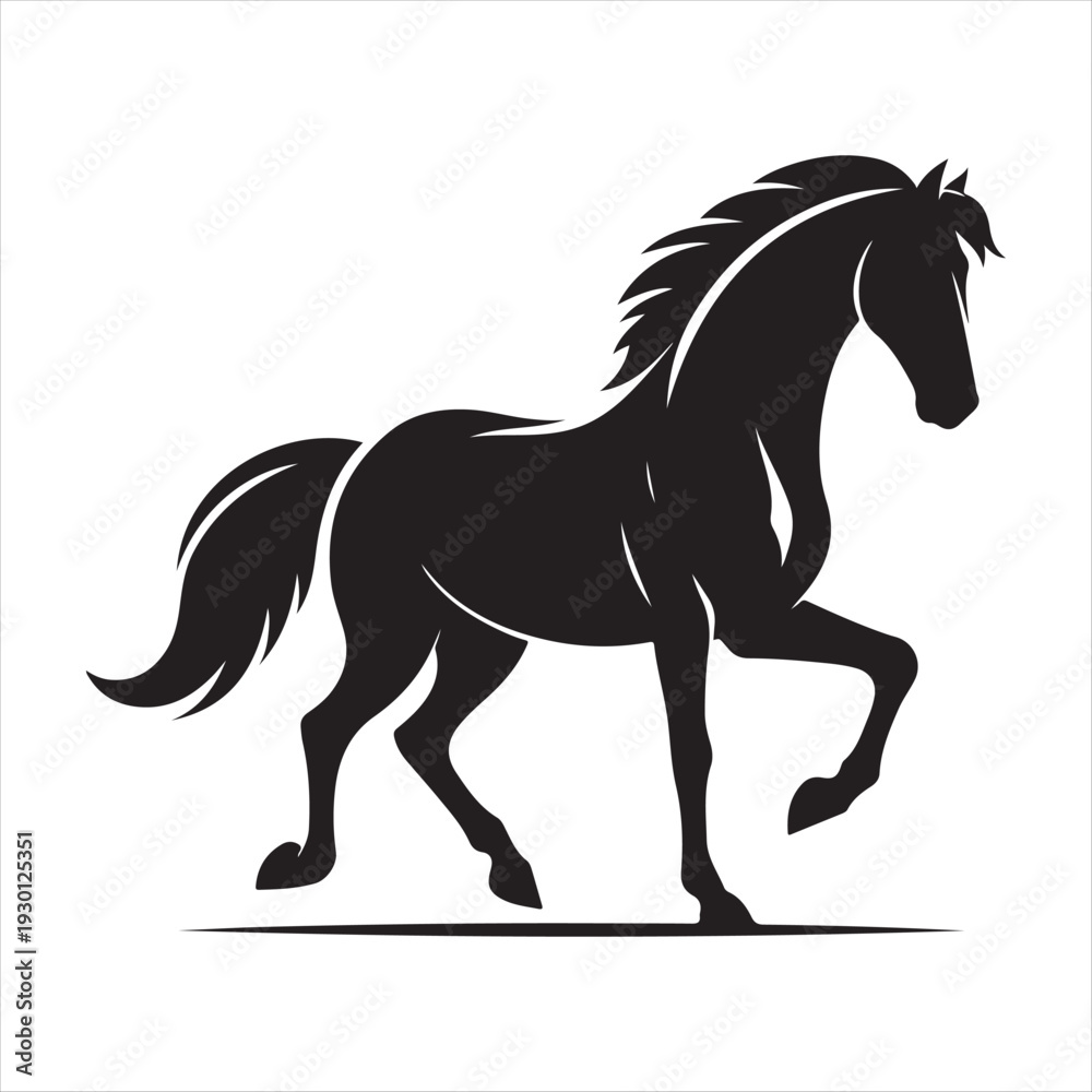 Obraz premium Horse abstract silhouette clip art logo design concept illustration idea