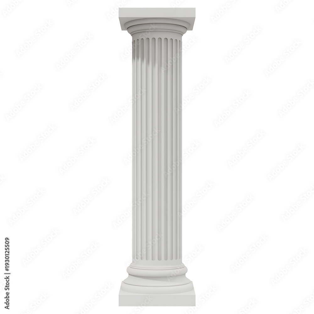Fototapeta premium White column pillar architecture decoration isolated on a transparent background