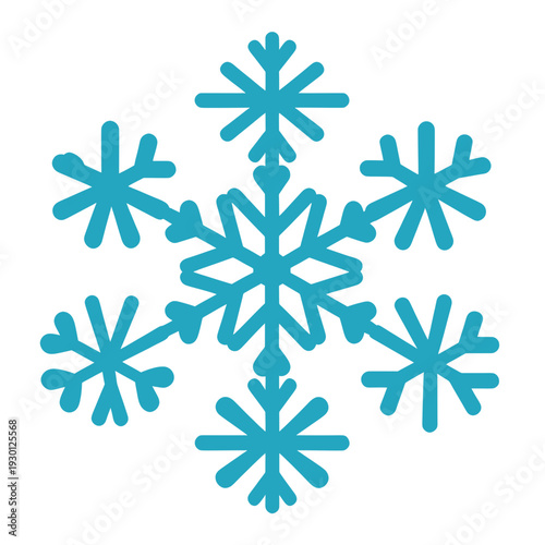 Blue Snowflake Winter Weather Icon for App UI