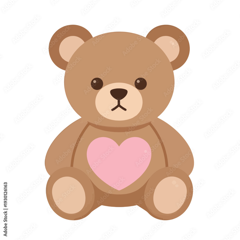 Naklejka premium Cute Teddy Bear with Heart Filled Vector Icon for App UI