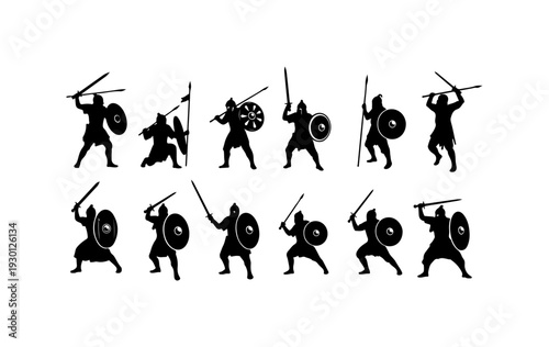 Ancient Greek Phalanx Warriors in Battle Formation