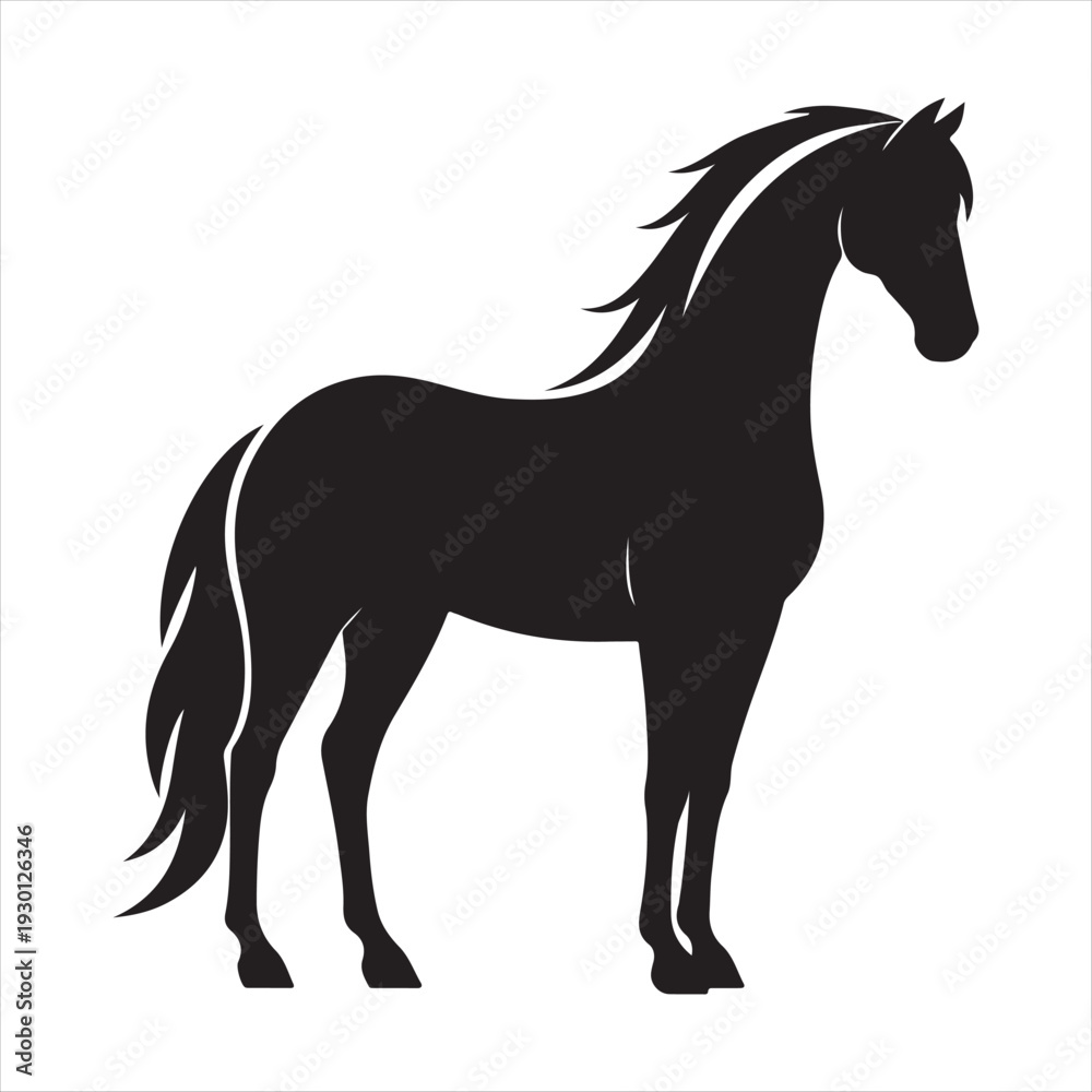 Obraz premium Horse abstract silhouette clip art logo design concept illustration idea